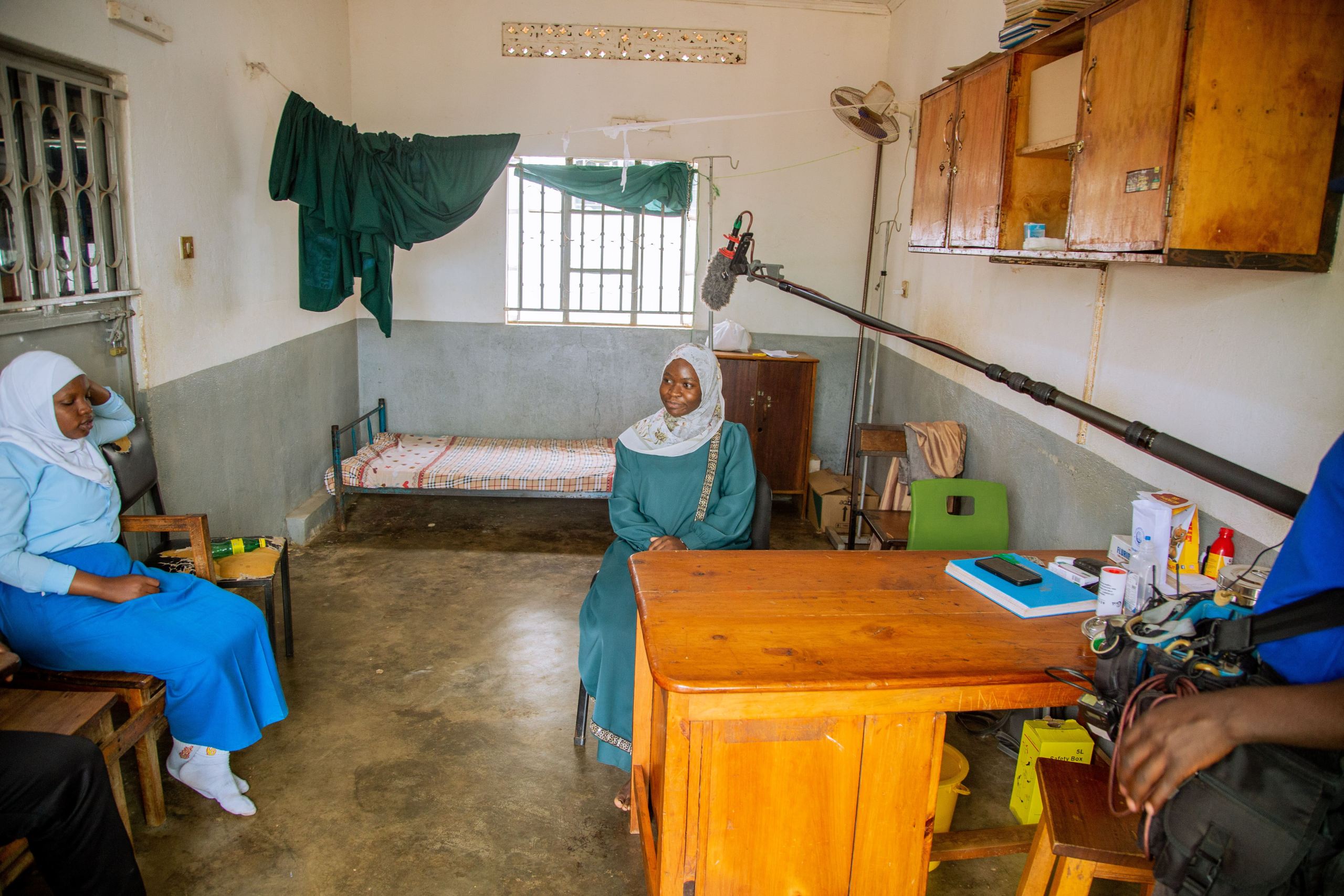Fatima Nyakwera, a nurse at Sumayya Girls speaking about the product