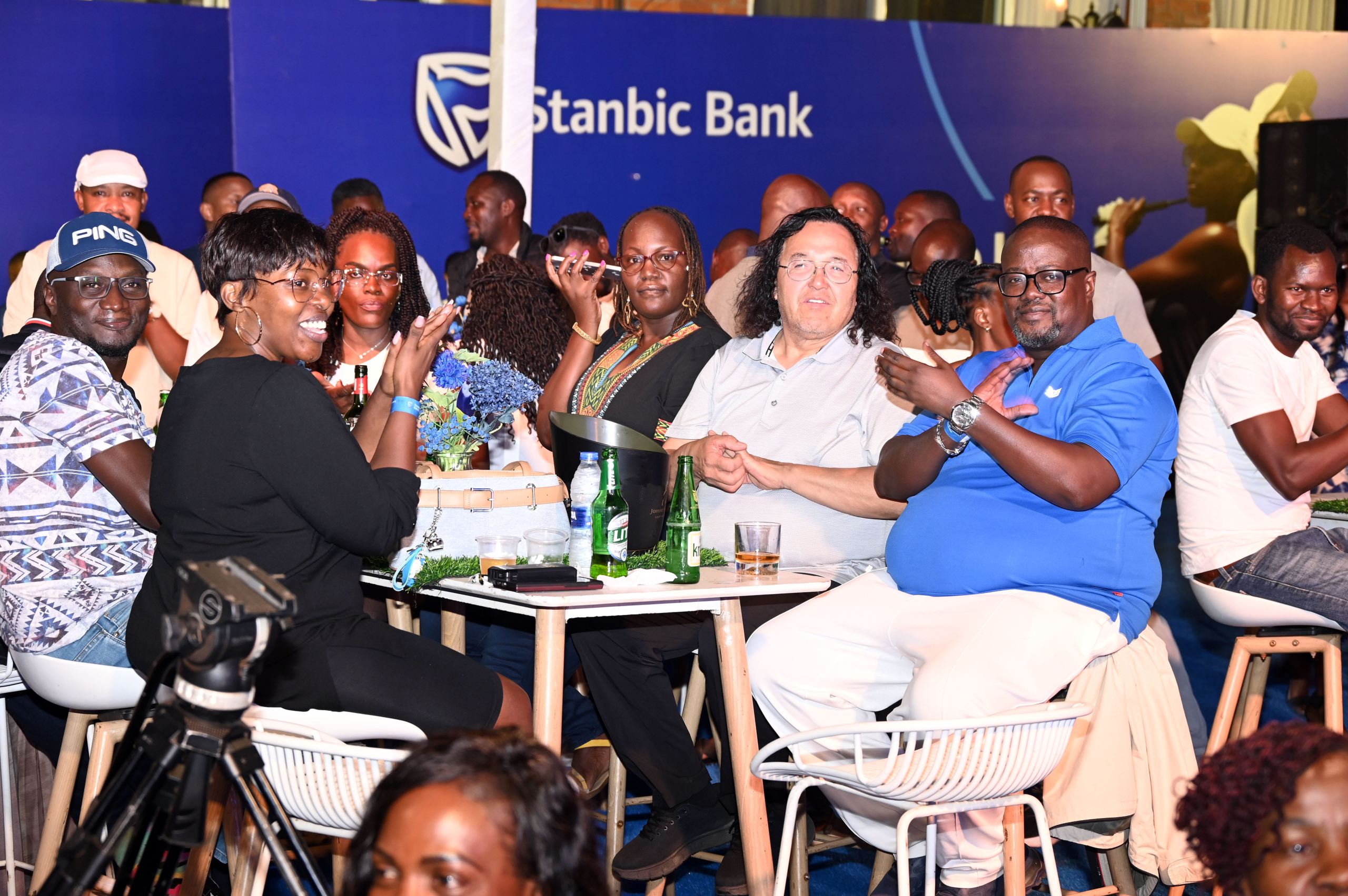 Some of the golfers having fun at the 19th hole