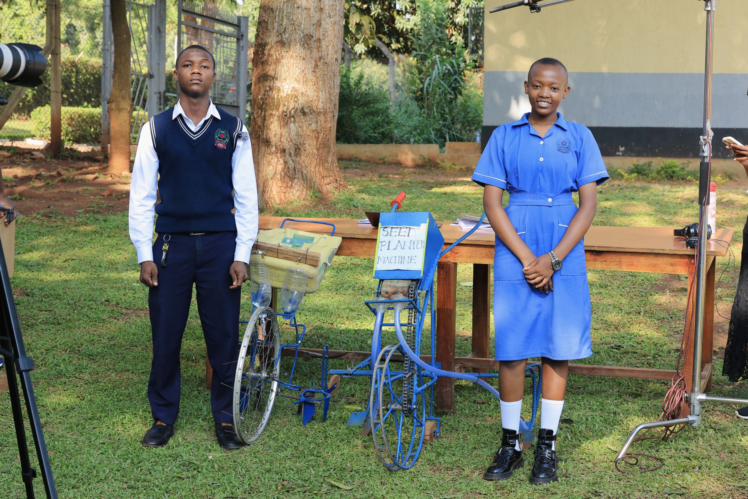 Kakira Secondary School posing for a picture with their prototype Kakira Secondary School posing for a picture with their prototype