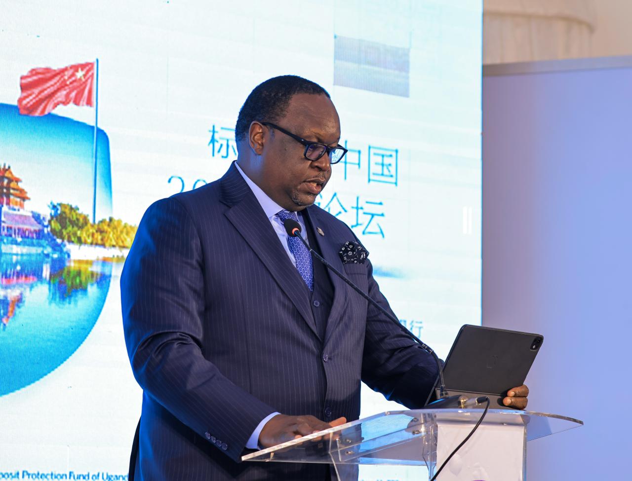 Stanbic Bank’s Chief Executive, Mumba Kalifungwa during the launch of CIPS at the inaugural Stanbic-China Trade Forum on Tuesday Stanbic Bank's Chief Executive, Mumba Kalifungwa during the launch of CIPS at the inaugural Stanbic-China Trade Forum on Tuesday
