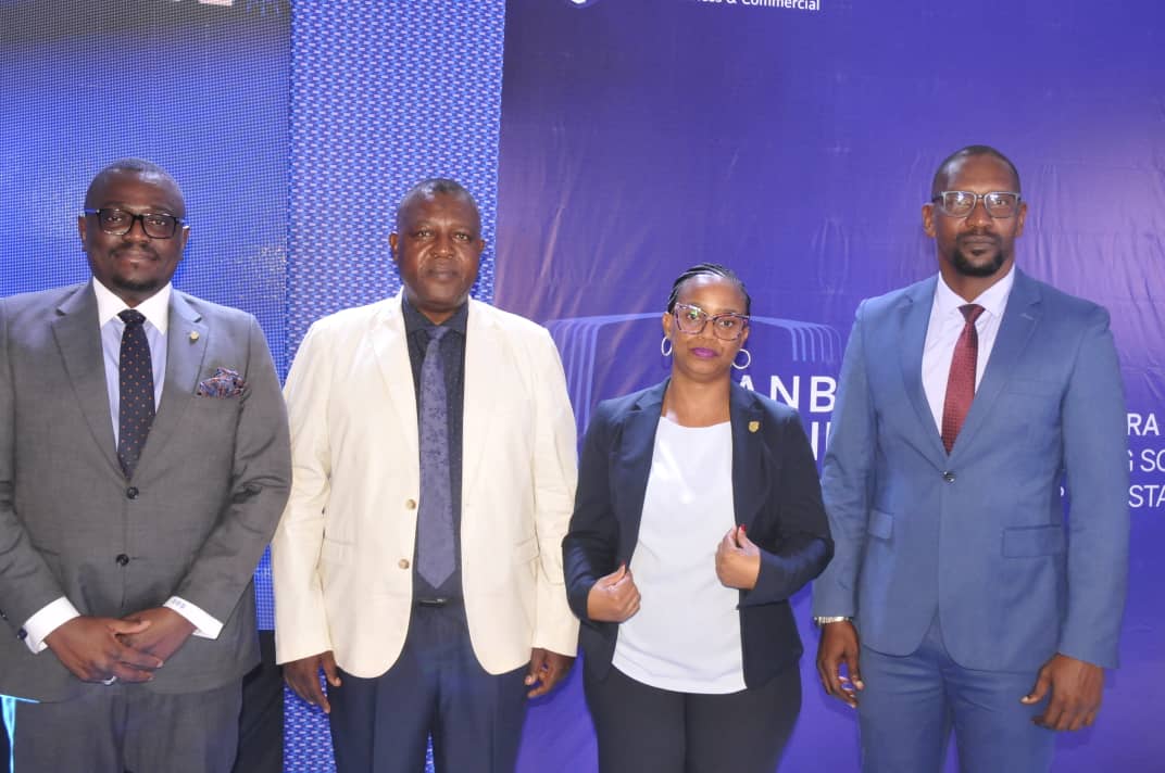 From left to right Stanbic’s Executive Head of Business and Commercial Banking, Tunde Thorpe, Sam Kuloba, Stanbic’s Melisa Nyakwera, and Hassan Nkuutu, during the Business Forum in Mbale on Tuesday From left to right Stanbic's Executive Head of Business and Commercial Banking, Tunde Thorpe, Sam Kuloba, Stanbic's Melisa Nyakwera, and Hassan Nkuutu, during the Business Forum in Mbale on Tuesday