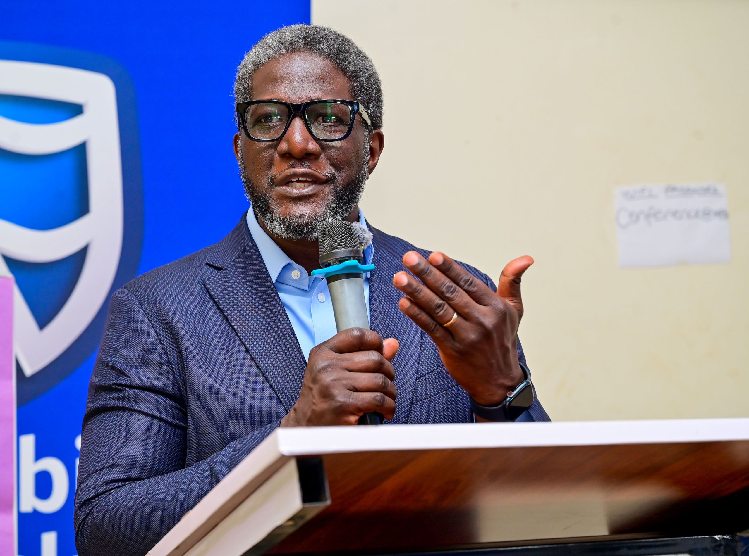 Sam Mwogeza, Executive Director Stanbic Bank Uganda making remarks during the Lira Customer Forum.JPG Sam Mwogeza, Executive Director Stanbic Bank Uganda making remarks during the Lira Customer Forum