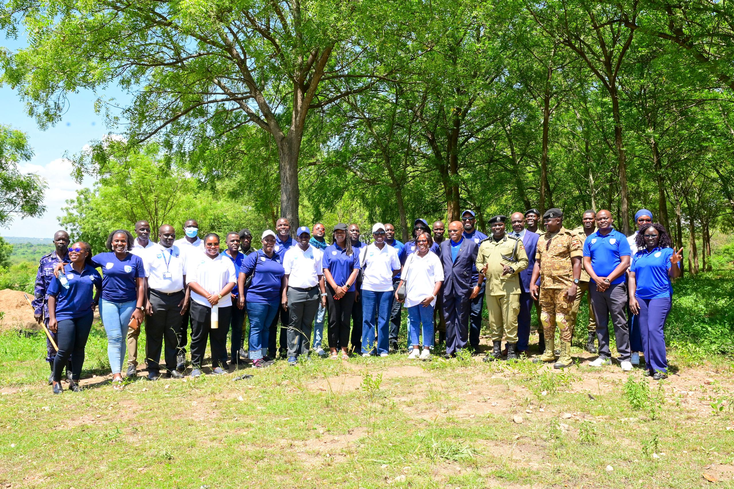 Stanbic IT team together with the leadership of Ikafe Police training school Stanbic IT team together with the leadership of Ikafe Police training school