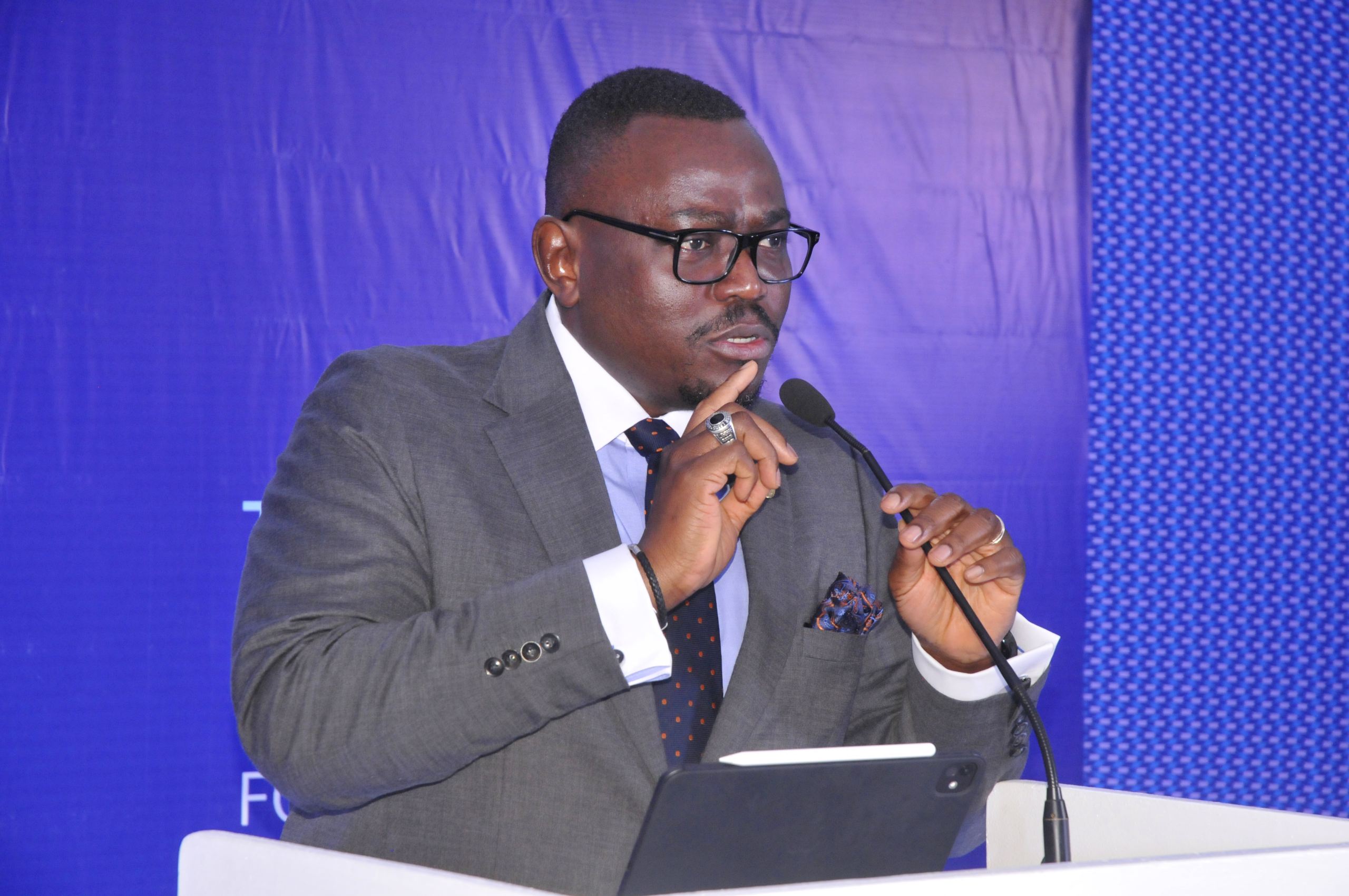 Tunde Thorp, the Stanbic Bank Uganda’s Executive Head of Business and Commercial Banking, making remarks during the regional forum in Mbale City on Tuesday. Tunde Thorp, the Stanbic Bank Uganda's Executive Head of Business and Commercial Banking, making remarks during the regional forum in Mbale City on Tuesday.